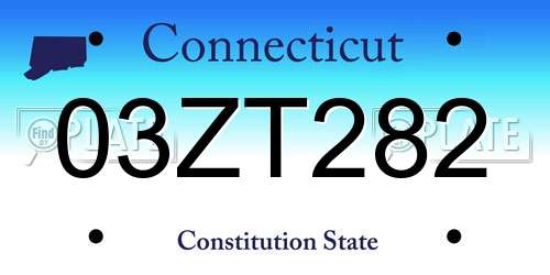 03ZT282 Connecticut License Plate