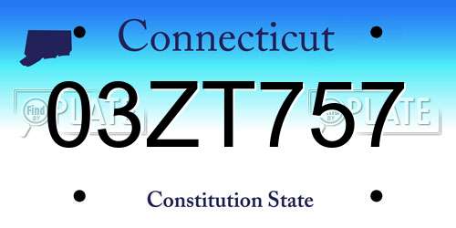 03ZT757 Connecticut License Plate