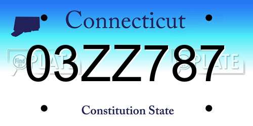 03ZZ787 Connecticut License Plate