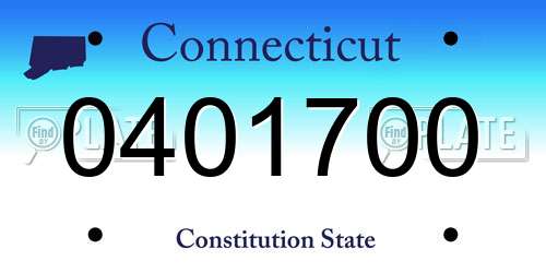 0401700 Connecticut License Plate