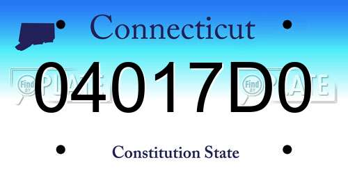 04017D0 Connecticut License Plate