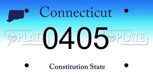0405 Connecticut License Plate