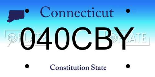 040CBY Connecticut License Plate