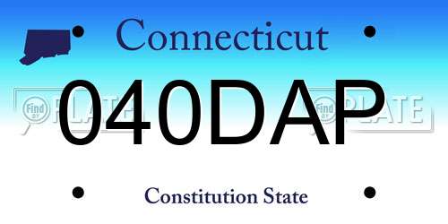 040DAP Connecticut License Plate
