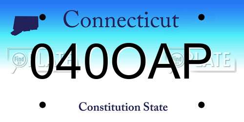 040OAP Connecticut License Plate