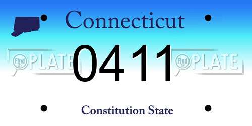 0411 Connecticut License Plate