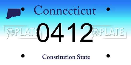 0412 Connecticut License Plate