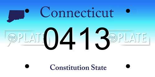 0413 Connecticut License Plate