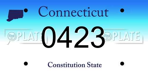 0423 Connecticut License Plate