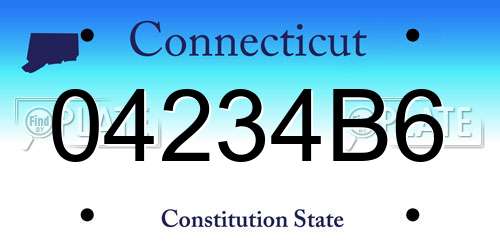 04234B6 Connecticut License Plate