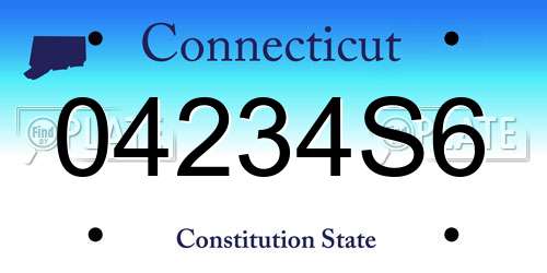04234S6 Connecticut License Plate