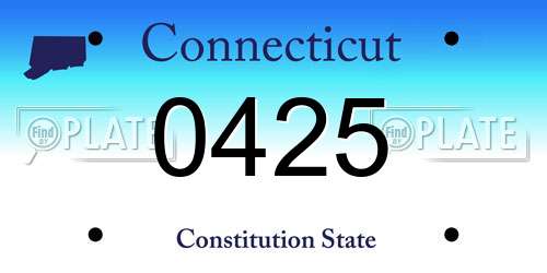 0425 Connecticut License Plate