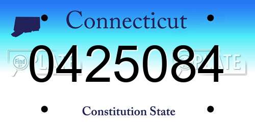 0425084 Connecticut License Plate