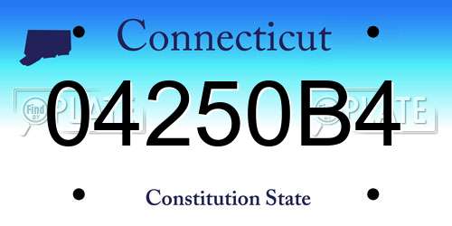 04250B4 Connecticut License Plate