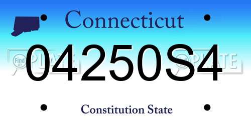 04250S4 Connecticut License Plate
