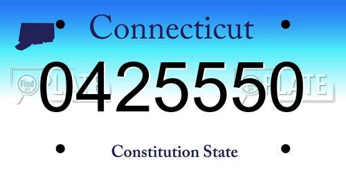 0425550 Connecticut License Plate