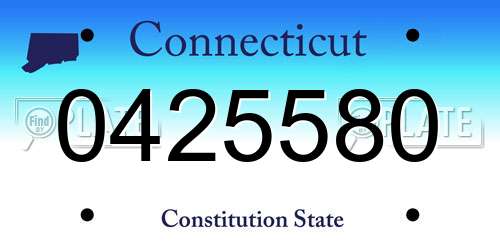 0425580 Connecticut License Plate