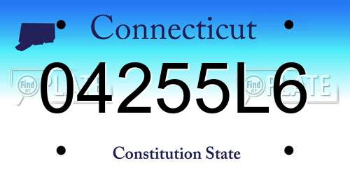 04255L6 Connecticut License Plate