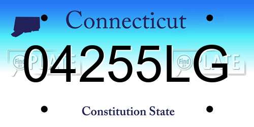 04255LG Connecticut License Plate