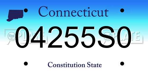 04255S0 Connecticut License Plate