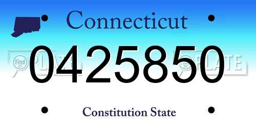 0425850 Connecticut License Plate