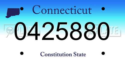 0425880 Connecticut License Plate