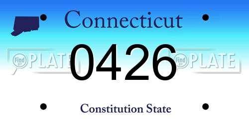 0426 Connecticut License Plate