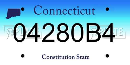 04280B4 Connecticut License Plate