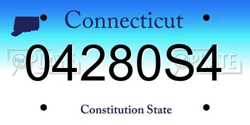 04280S4 Connecticut License Plate