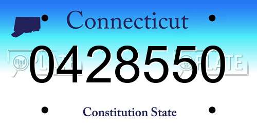 0428550 Connecticut License Plate