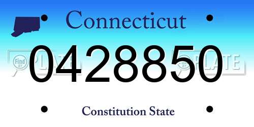 0428850 Connecticut License Plate