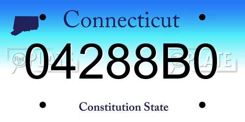 04288B0 Connecticut License Plate