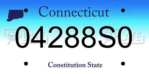 04288S0 Connecticut License Plate