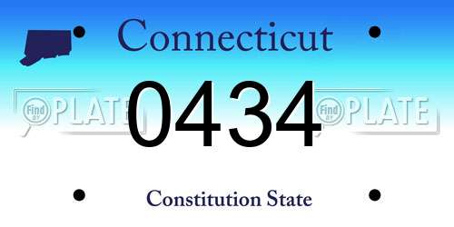 0434 Connecticut License Plate