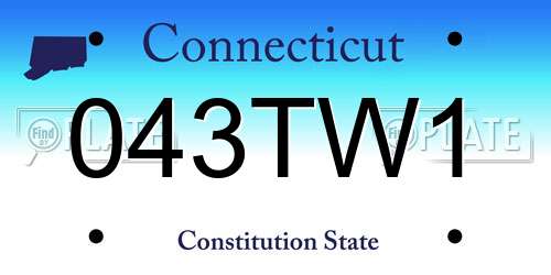 043TW1 Connecticut License Plate