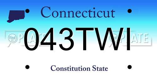 043TWI Connecticut License Plate