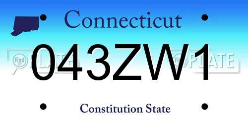 043ZW1 Connecticut License Plate