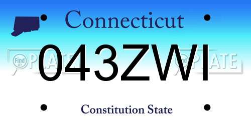 043ZWI Connecticut License Plate