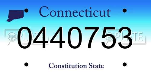 0440753 Connecticut License Plate