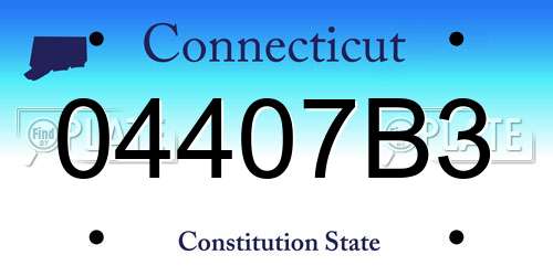 04407B3 Connecticut License Plate