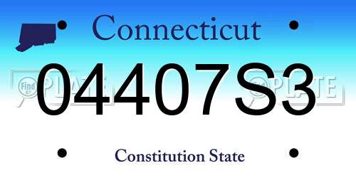 04407S3 Connecticut License Plate