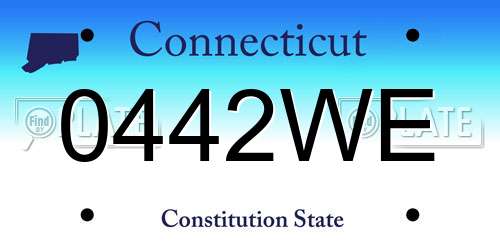 0442WE Connecticut License Plate