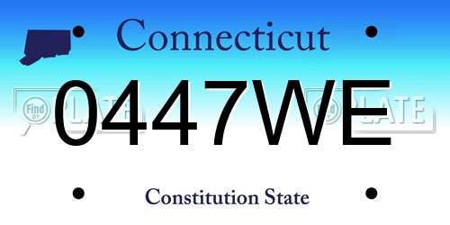 0447WE Connecticut License Plate