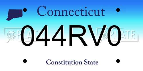 044RV0 Connecticut License Plate