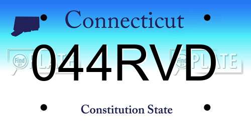 044RVD Connecticut License Plate