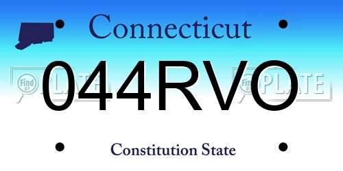 044RVO Connecticut License Plate