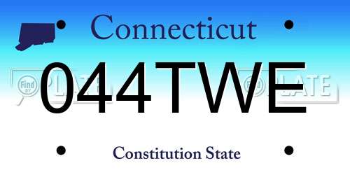 044TWE Connecticut License Plate