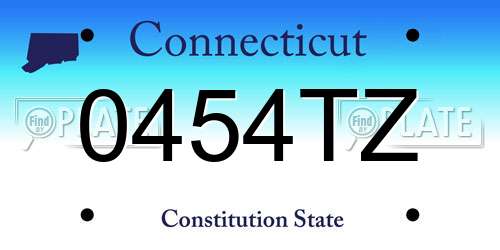 0454TZ Connecticut License Plate