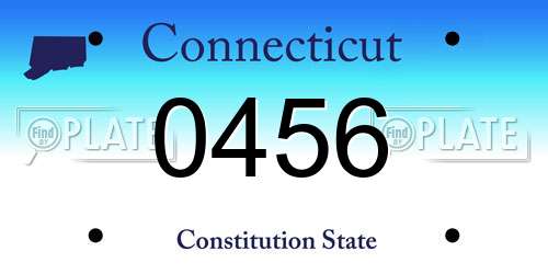 0456 Connecticut License Plate