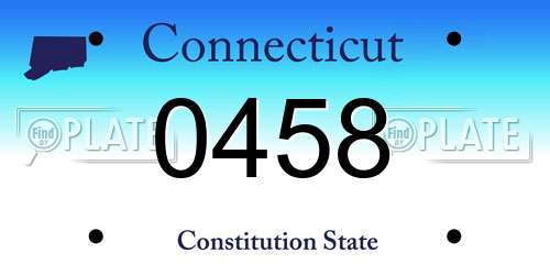 0458 Connecticut License Plate